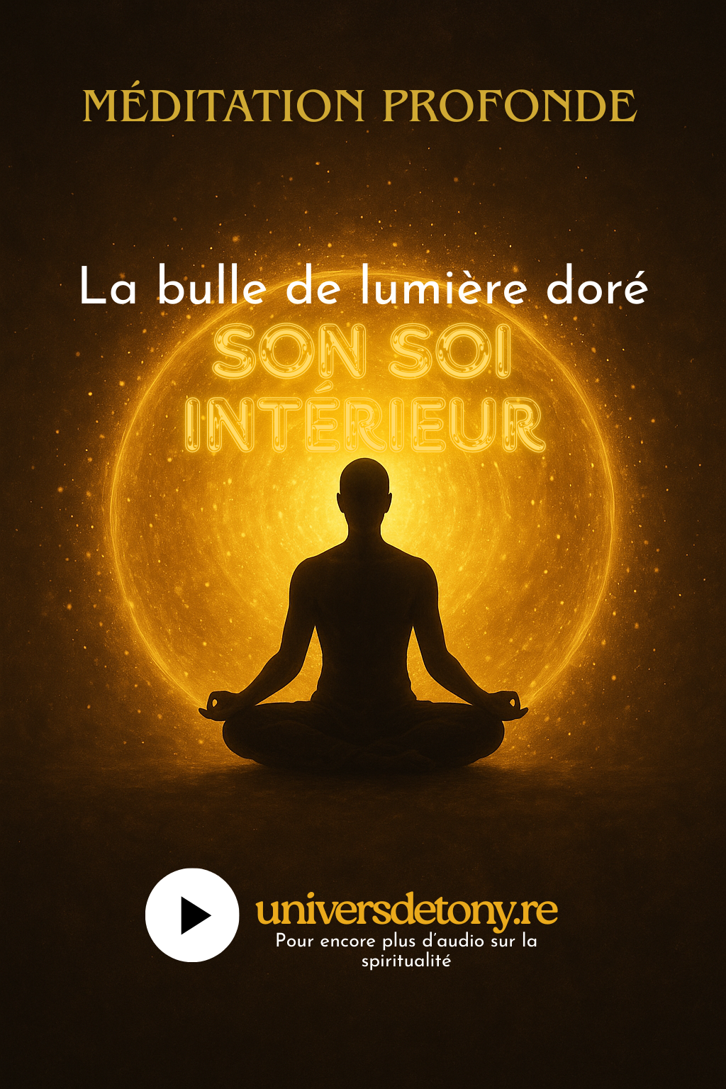 Méditation profonde , la bulle de lumière doré et son soi intérieur .